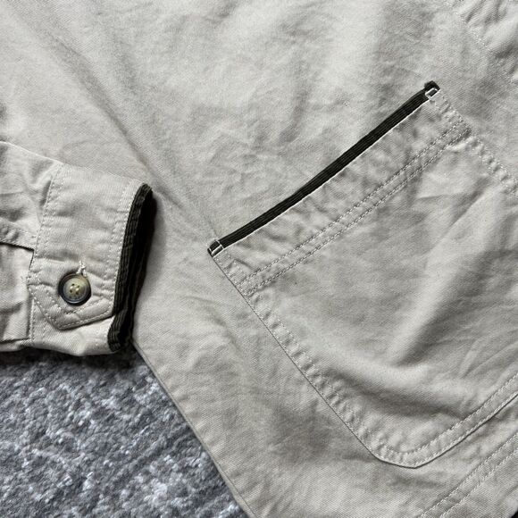 VINTAGE Cabin Creek Barn Chore Jacket Womens Large Beige Corduroy Collar 90s - Picture 2 of 8